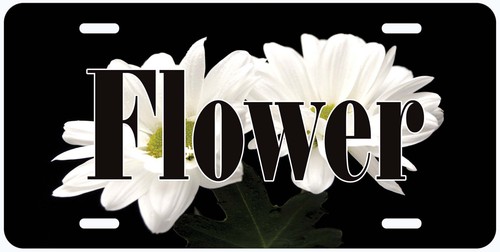 Placa de licencia automática personalizada para automóvil novedad de flores blancas cualquier nombre - Imagen 3 de 5