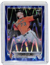 2022 Topps Chrome Sammy Long 57/150 auto blue lava wave rookie card Orioles