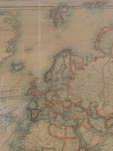 1925 Johnston's Commercial & Library Chart of The World 190cm x 148cm Wall Map - Picture 4 of 12