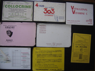 Lot 8 BUVARDS BUVARD blotting paper Löschpapier 吸取紙 промокательная ...