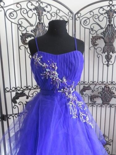 F41 MORI LEE 9344 SMALL PURPLE BEADED BEAUTIFUL GOWN DRESS - Picture 12 of 16