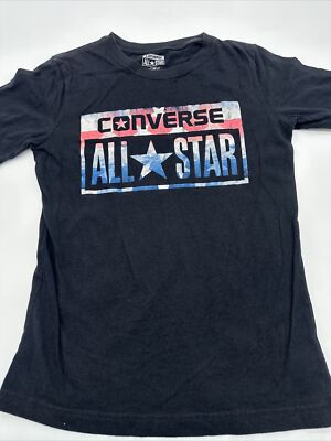Converse All Star T-Shirt Youth Boy Large American Flag Graphic Print #4135