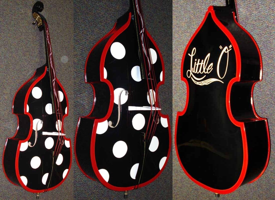 SHEN Upright Bass Original Rockabilly Custom Paint Job - Steel