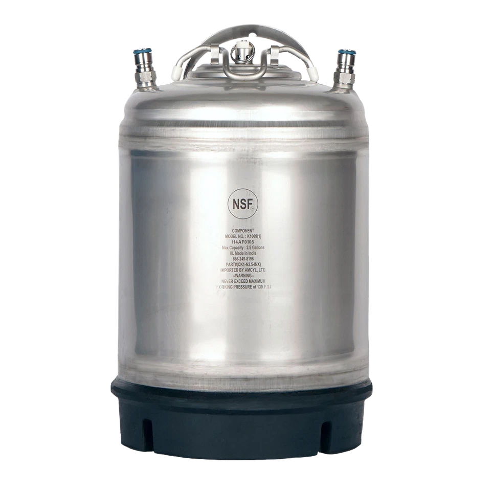 Kit de barril de nitrógeno para fiestas móviles barril de 2,5 galones 22 pies cúbicos tanque de nitro y grifo robusto Foto 3 de 4