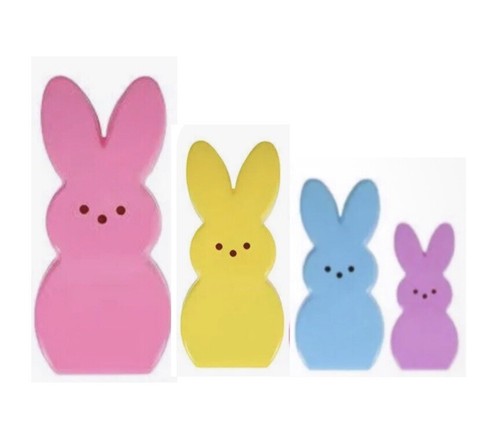 Peeps Easter Bunny Set of 4 Nesting Egg Candy Containers🩷💛🩵💜 - 第 1/1 張圖片