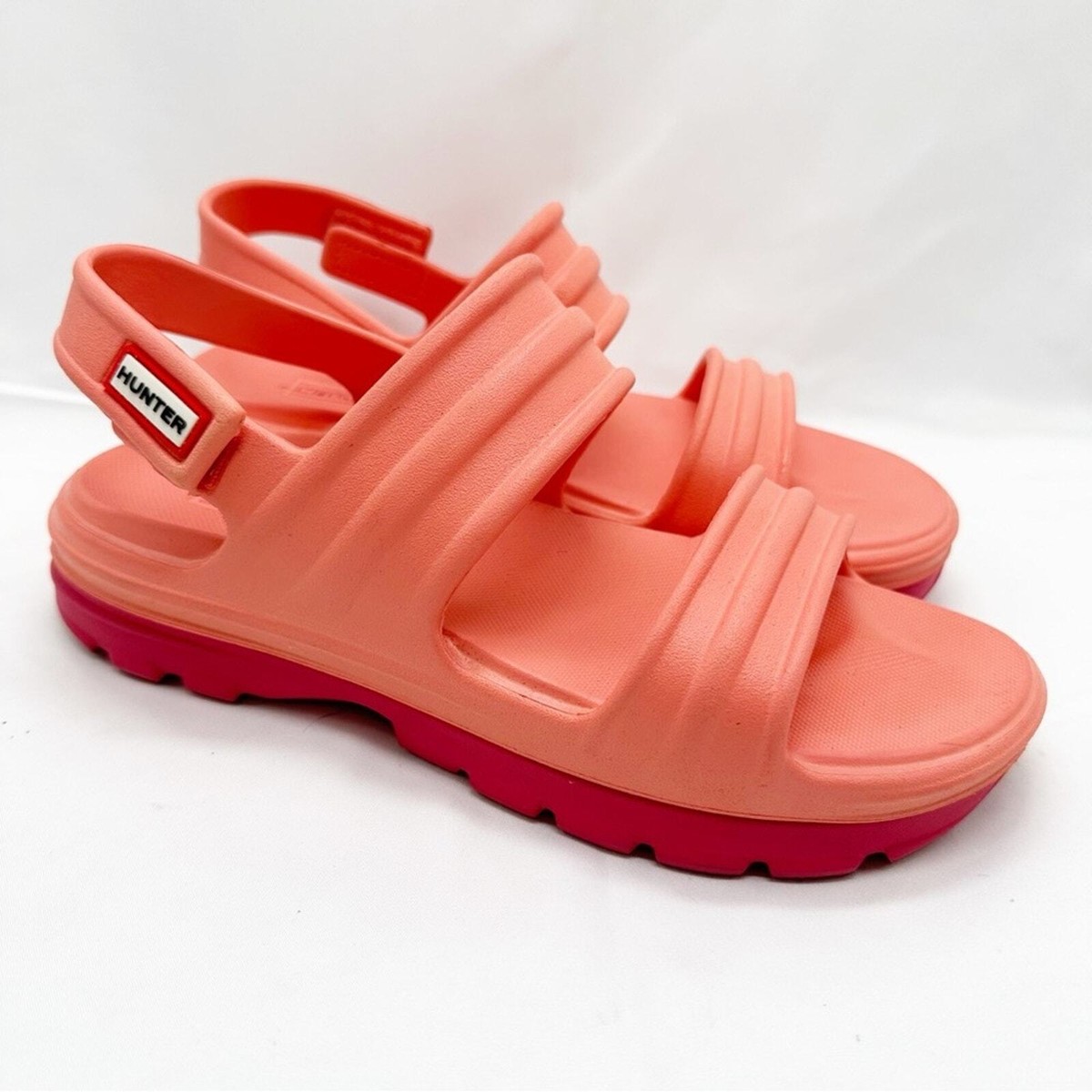 HUNTER Womens Bloom Algae Foam Sandals Sun-Cup Orange Pink Size US