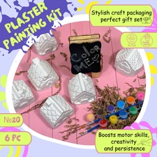 DIY Village House Painting Kit for Kids – Creative Plaster Figurines Craft Set