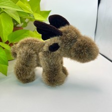 Vintage Russ Berrie  Co Moose Plush Poseable Jointed Legs Brown Stuffed Toy