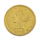 1844-D $5 Coronet Head Half Eagle U.S. Dahlonega Gold Coin No Reserve #C739-2