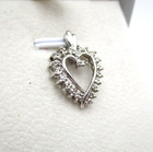 10K White Gold Diamond Heart Pendant 1.4 Gr [P71] — photo 2