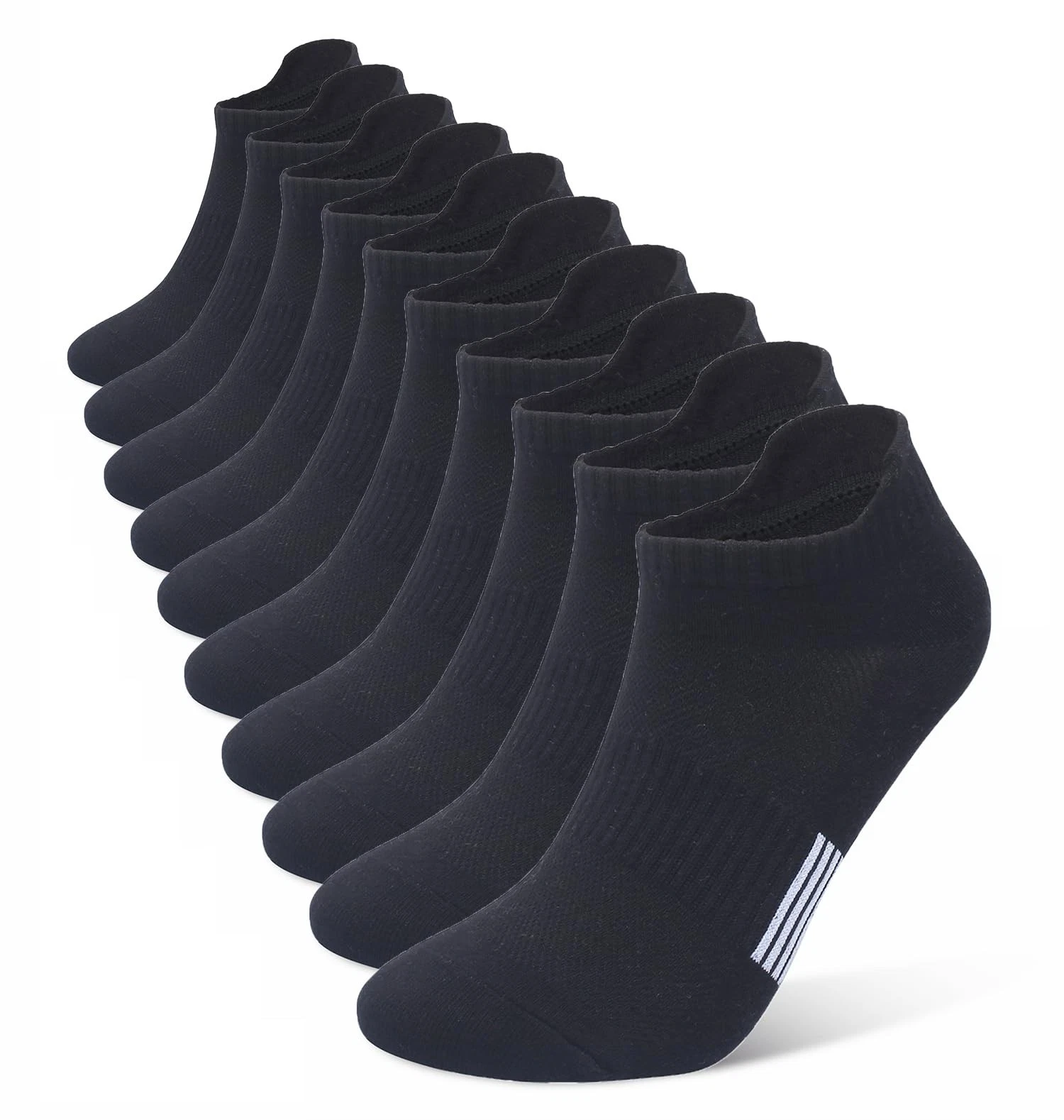 Women's 10 Pairs Athletic Socks, Low Cut, Cotton, Thin, Ankle Tab, 2 Size-Fit...