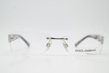 Brille Dolce Gabbana DG 1210 1043 Silber Schwarz Transparent Randlos Neu