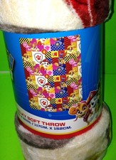 Paw Patrol Silky Soft Throw 46 x 60 NEW Skye Marshall and Chase