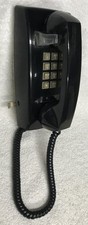 Vintage 1970s ITT Model 2554 Series BLACK Push Button Touch Tone Wall Telephone