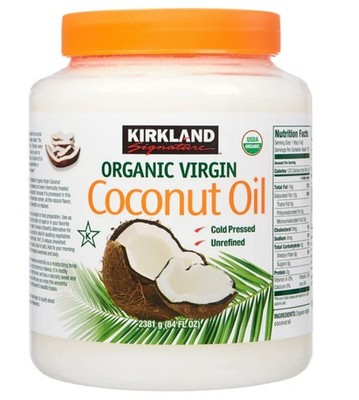 Kirkland 100% USDA Organic Coconut Oil Virgin Cold Pressed Unrefined, 84 FL OZ