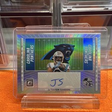 Panini 2025 Donruss Optic Ja'Tavion Sanders Hash Marks HM-JS Auto Prizm