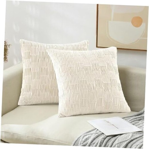 Velvet Decorative Throw Pillow Covers Clearance Embossing Soft Solid Color