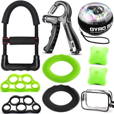 Hand Grip Strengthener Workout Kit (10Pcs) Hands Grip Strength Trainer, Forearm 