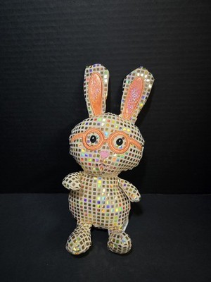 Walmart Way to Celebrate Easter Plush Disco Bunny 12inch Gold/Orange 