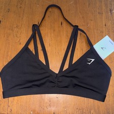 NWT Gymshark Light Support Wireless Minimal Sports Bra Small Black