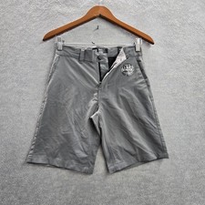 Hurley Boys Shorts 12 Gray Chino Button Zipper 8" Inseam Logo NWT