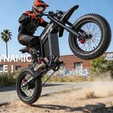 Poweful 1500W 60V Electric Bike 20" Fat Tire E-Bike Off-Road Full Suspension MTB