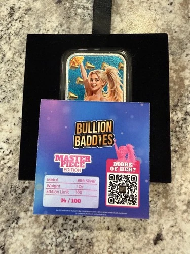 Bullion Baddies 1 oz Silver Bar Touchdown Taylor Masterpiece, with COA #14