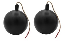 Plastic Black Fake Round Cartoon Bomb Prop Pretend Halloween Costume Accessory