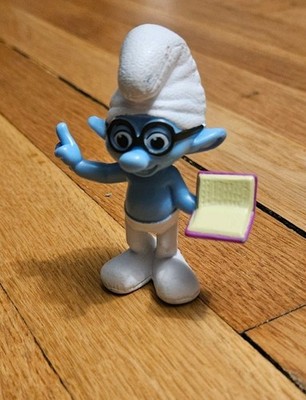 Peyo Figure The Smurfs Brainy Smurf 2013 McDonald s pvc 3  Toy Miniature Action