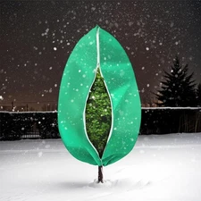 Frost-proof tree sleeve with drawstring, garden frost-proof covering bag