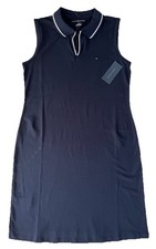Tommy Hilfiger Women's Sleeveless Polo V-neck Cotton Dress Navy Blue S M L XL