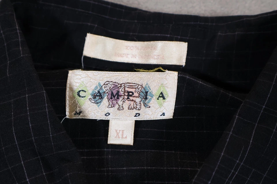 Campia Moda Shirt Mens XL Pineapple Palm Tree Embroidered Hawaiian Tropical - Image 3 of 4