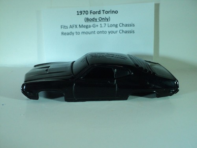 #ad HO scale Slot Car Custom Resin Body Black 1970 Ford Torino Fits AFX Mega G 1.7 $8.99