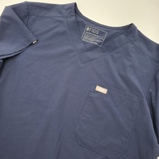 FIGS Technical Collection Navy Blue V Neck Scrub Top Women's Size S