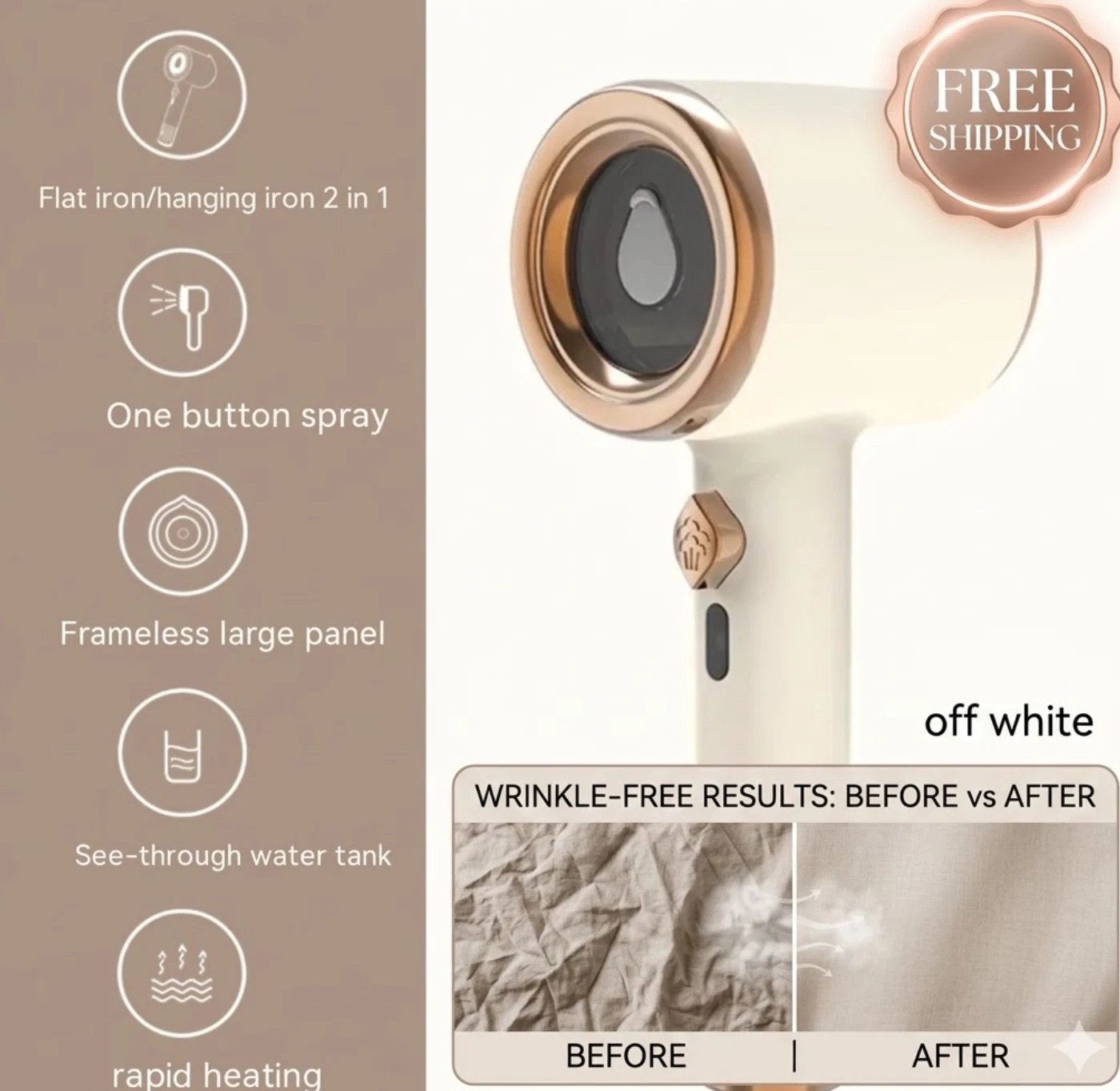 Portable Handheld Garment Steamer Travel Clothes Steam Iron Wrinkle Remover 120V
Opens in a new wind