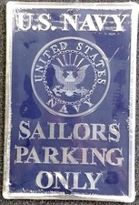 United States Navy Military Premium Metal Wall Parking Sign, 12x18 Inch, Blue...