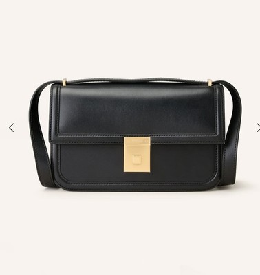 DEMELLIER Umhängetasche Paris. Schwarz. Leder. Neu