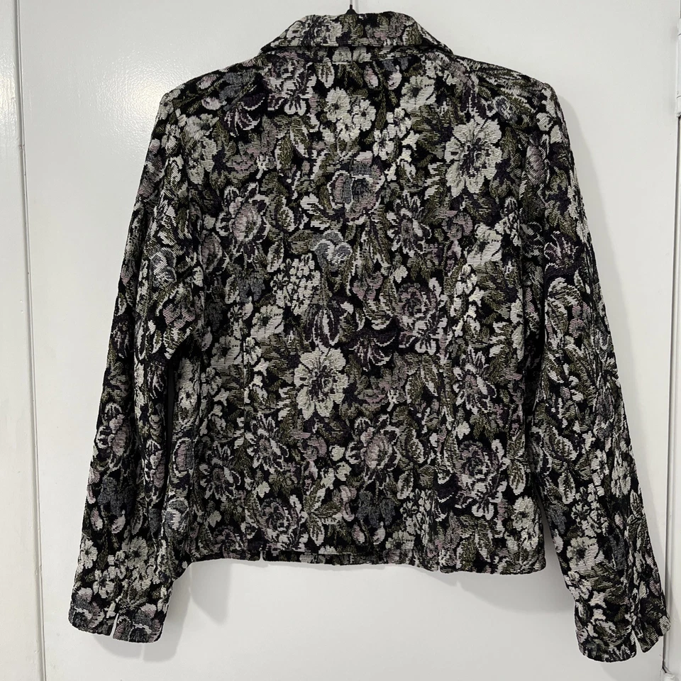 Vestido Granero Blazer Mujer 10 Púrpura Rosa Verde Tapiz Floral Chaqueta Cottage Foto 2 de 4