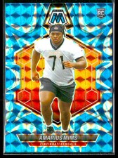 2024 Panini Mosaic #318 Amarius Mims Mosaic Reactive Blue Cincinnati Bengals