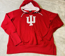 IU Hoosiers Indiana University Sweatshirt Hoodie Red Embroidered Women M