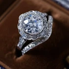 2 CT OEC Moissanite Vintage Art Deco Wedding Antique Bridal Ring Set 925 Silver