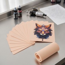 Tattoo Practice Skin, 12 Pc, 3mm, 6 x 8 in, Silicone, Double-Sided