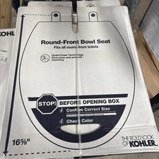 Kohler 35819-A-0 ELONGATED White Layne Quick Release Toilet Seat / SEALED