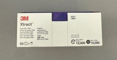 3M Xtract Cubitron II Sandpaper Box 50 Discs Purple 180 Grit 64267