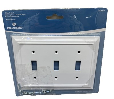 Brainerd Architectural 3-Gang Triple Switch Wall Plate Pure White 3975010 {SS}.