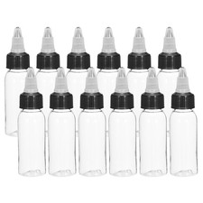 12Pcs 1oz/30ml Squeeze Bottles Clear Dispensing Bottles with Cap