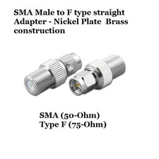 SMA-Ftype coax adapter - SMA Male to F type female straight Adapter