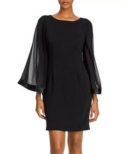 NWT Women's Adrianna Papell Ottoman and Chiffon Sheath Dress Size 0 Retail 149