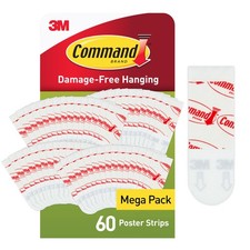 Poster Adhesive Strips Value Pack 60 Adhesive Strips White Ideal for Hanging 0.31 per strip