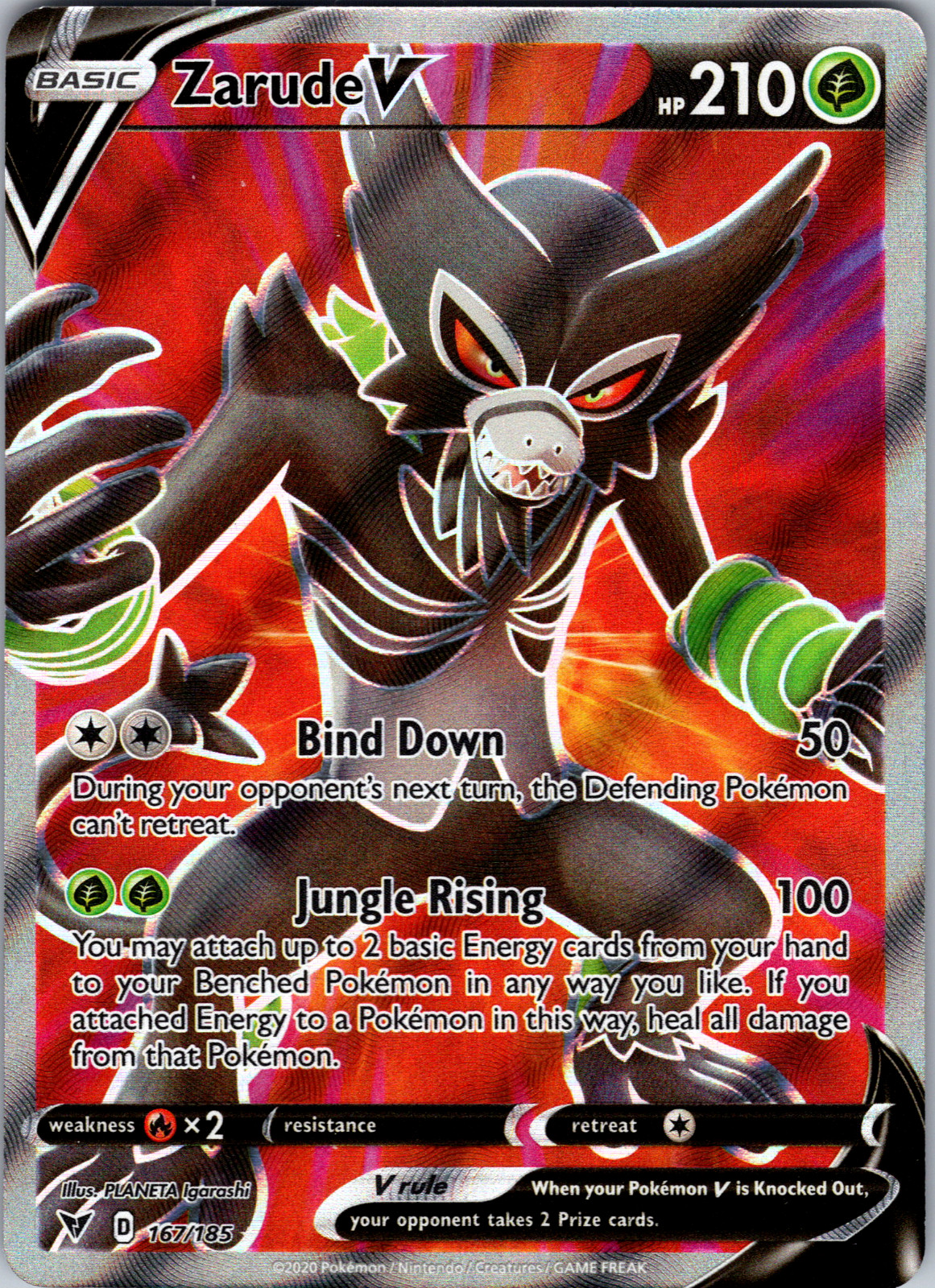 Zarude V 167/185 SWSH04: Vivid Voltage Ultra Rare - NM